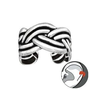 Sterling Silver Celtic Knot Ear Cuff – Braided 6mm No Piercing Band